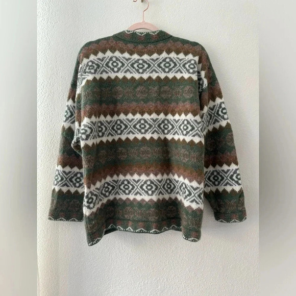 Inti Haimi Nordic Wool button front cardigan peasant handmade in Ecuador - Picture 14 of 15